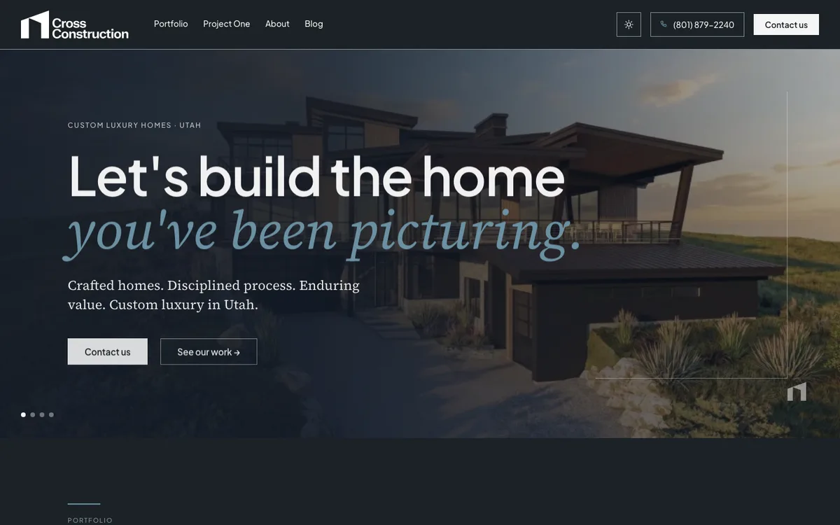 Cross Construction website
