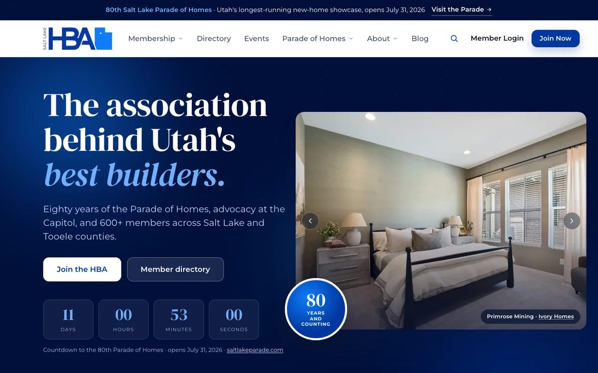 Salt Lake Home Builders Association website